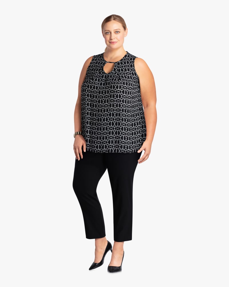 Plus size model with hourglass body shape wearing Cecille Keyhole Blouse by Marybelle | Dia&Co | dia_product_style_image_id:113585
